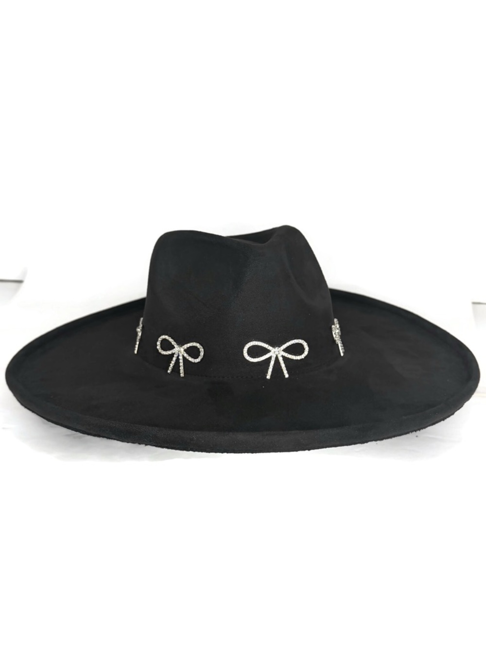 Cowboy Western Hat with Rhinestone Bow Accents